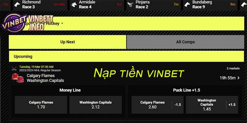 Nạp tiền Vinbet giúp người chơi tham gia cá cược nhanh chóng